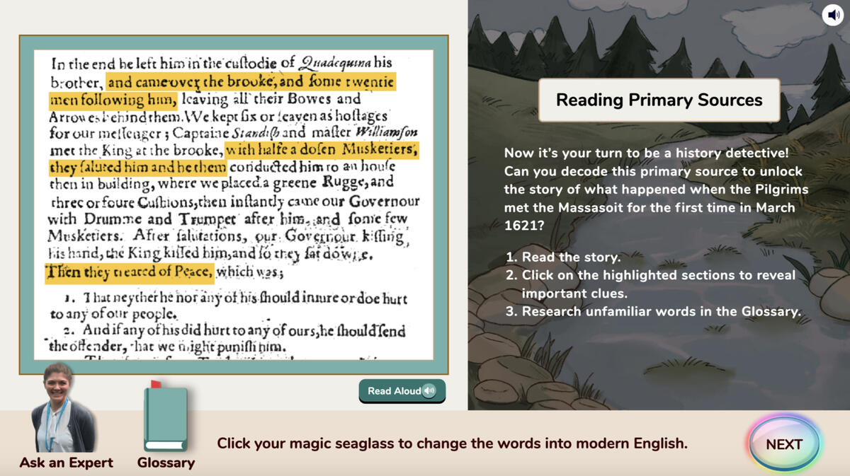 You Are The Historian Game Screen